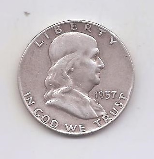 ESTADOS UNIDOS DEL AÑO 1957 DE 1/2 DOLAR